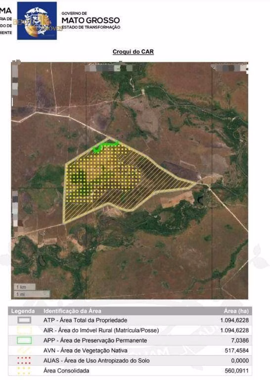 Fazenda de 1.094 ha em Porto Alegre do Norte, MT