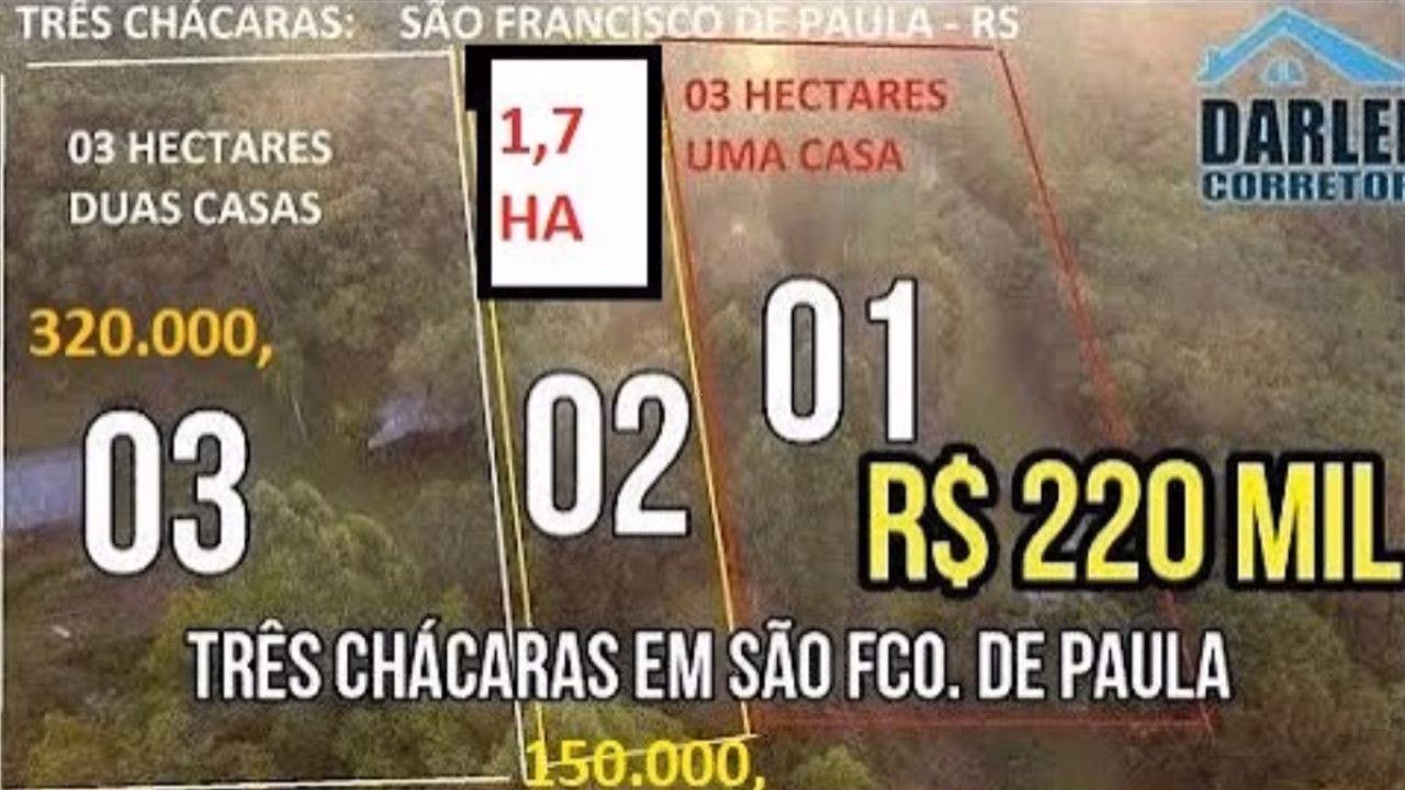 Terreno de 3 ha em São Francisco de Paula, RS