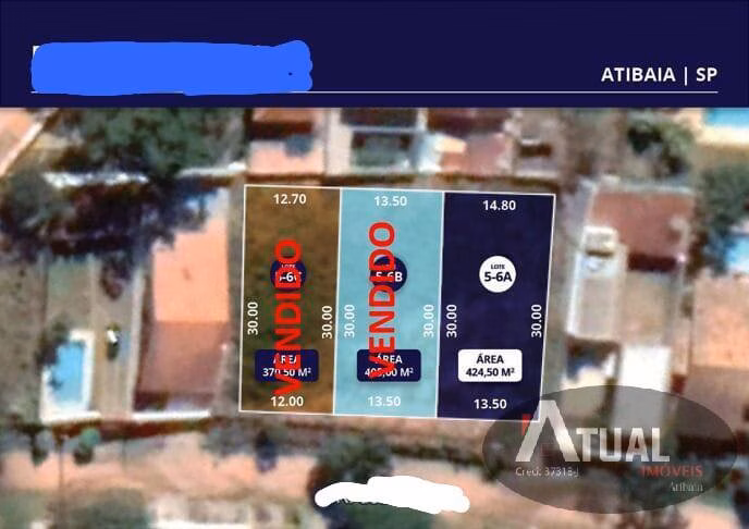Terreno de 424 m² em Atibaia, SP